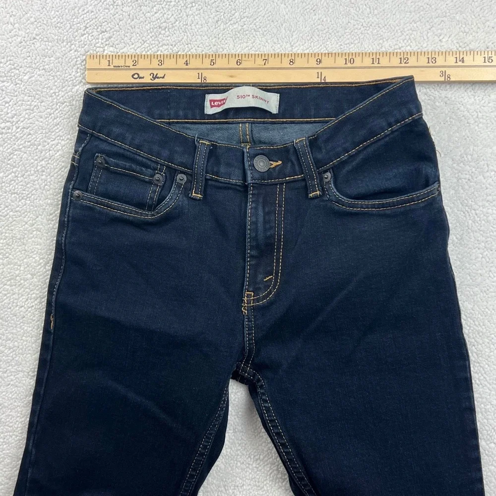 Levi Strauss & Co 510‎ Skinny Dark Wash Denim Jeans Boy's Size 14 Reg W27 L27